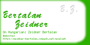 bertalan zeidner business card